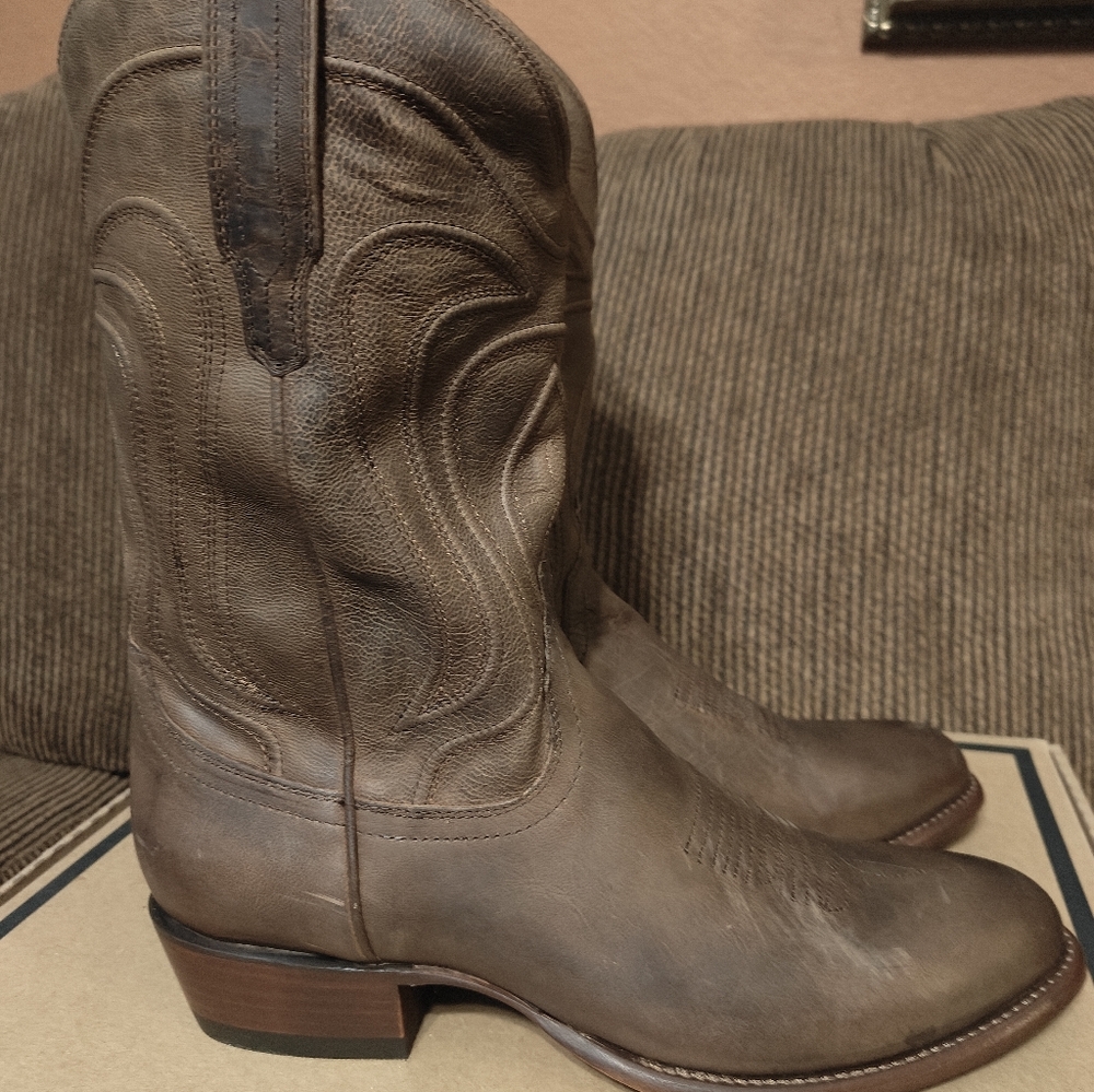 Tecovas The Cartwright Cafe Goat Cowboy Boots Genuine Leather Men's Size 11D NWT - Picture 3 of 9